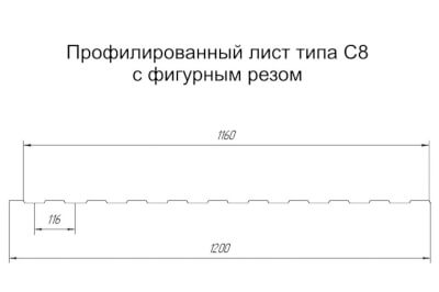 Профлист GL-8 фигурный
