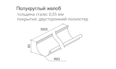 Полукруглый желоб. Схема